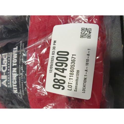 All-Clad Solid Kitchen Towels: Highly Absorbent, Super Soft Long Lasting - 100% Cotton, 17x30 Tea Towels for Cleaning & Drying Dishes, Pans, Glassware, or Countertops, (3-Pack), Chili