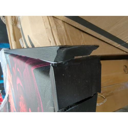 Kate and Laurel Sylvie Dark Academia Floral in Rich Jewel Tones Framed Canvas Wall Art by The Creative Bunch Studio, 31.5x41.5 Black, Modern Colorful Flower Art for Wall