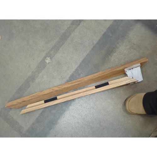 OUZUGIE 2-Pack , WPC Slat Wall Panel Trim,Corner Guard for Low Grille (Oak)