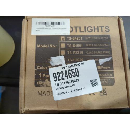 T-SUNUS Christmas Solar Landscape Spotlights White 6000K Metal, Garden Spot Lights Outdoor IP65 Waterproof 9.8ft Cable Separated Panel, Auto On/Off for Tree Flag Driveway Pathway Halloween Pool Area