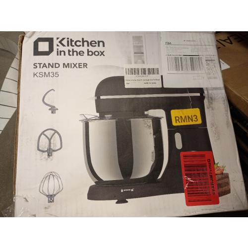Kitchen in the box Stand Mixer,3.2Qt Small Electric Food Mixer,6 Speeds Portable Lightweight Kitchen Mixer for Daily Use with Egg Whisk,Dough Hook,Flat Beater (Black)