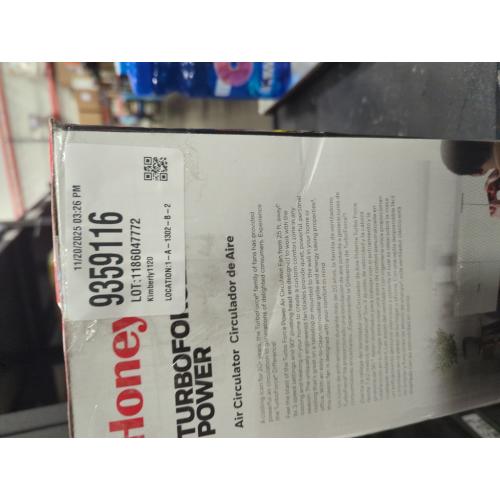 Honeywell TurboForce 11.3 in. H 3 speed Air Circulator Fan