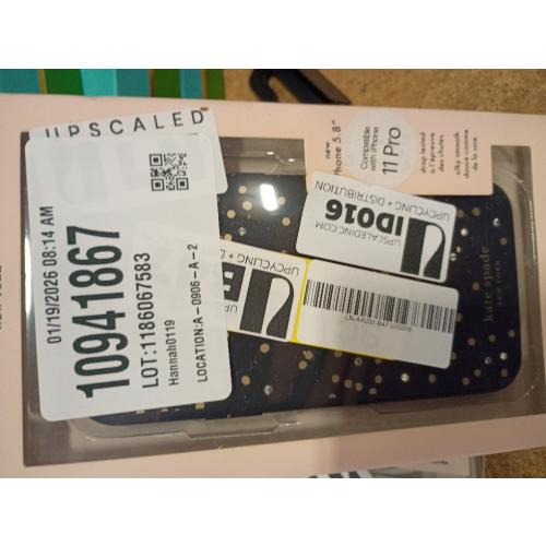 kate spade new york Protective Hardshell Case (1-PC Comold) for iPhone 11 Pro, Soft Touch Disco Dots Black/Gold/Crystal Gems/Pearls