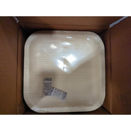 ECO SOUL  Plates Square [50] Bamboo Plates Disposable dinnerware Party Pack Compostable and Biodegradable Eco Friendly Rustic Plates For Wedding,Events and Outdoor Parties