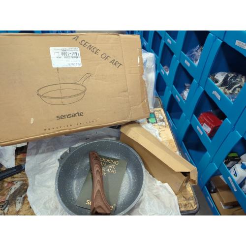 SENSARTE 12.5 Inch Nonstick Frying Pan Skillet, Swiss Granite Coating Omelette Pan, Healthy Stone Cookware, PFOA Free