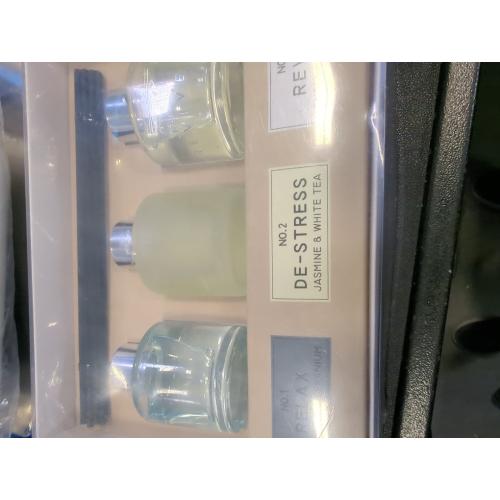 3 Pack Fragrance Reed Diffuser, 50ML Lavender Jasmine Lemongrass Aromatherapy Diffuser Set with 12 Black Fiber Sticks,Air Freshener for Bedroom Bathroom Office, 8.2X 6.6X 2.1 inch