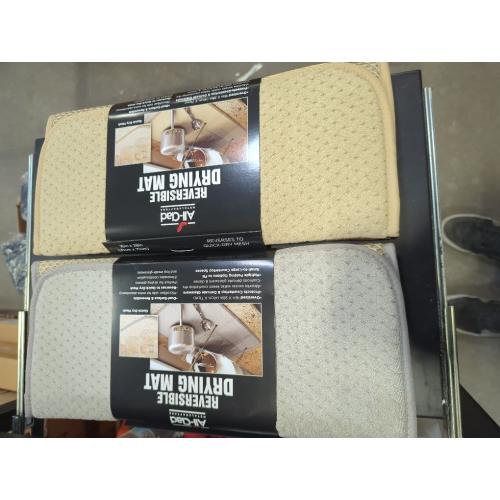 All-Clad Premium Reversible Dish Drying Mat for Kitchen: 16 x 28 Ultra-Absorbent, Long-Lasting, No Condensation, and Oversized for Large Pots and Pans - 2 Pack, Cappuccino and Titanium