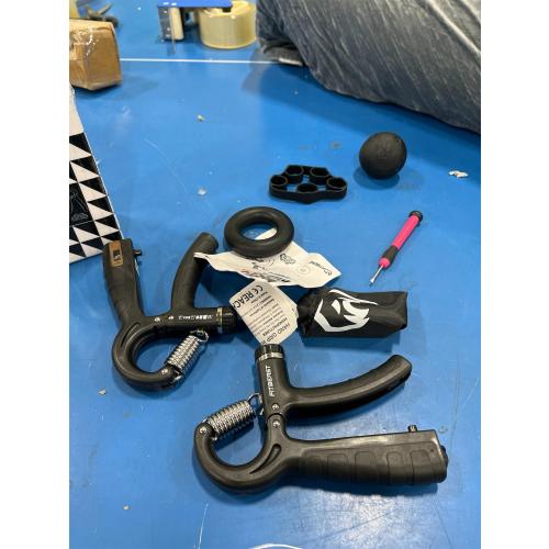 FitBeast Hand Grip Strengthener Workout Kit (5 Pack), 2 Forearm Grip Adjustable Resistance Hand Gripper, Finger Stretcher, Grip Ring & Stress Relief Grip Ball for Athletes