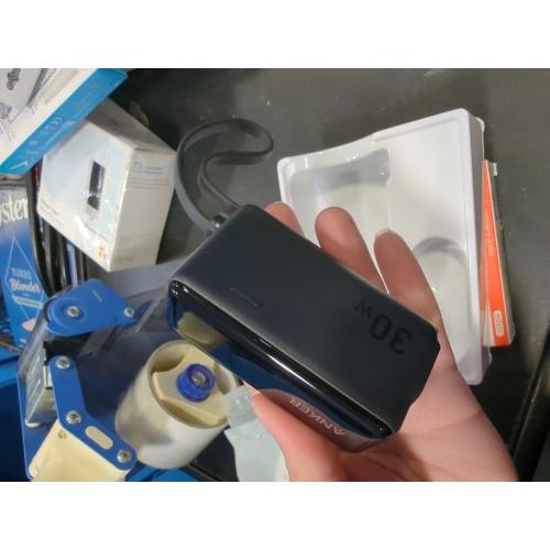 ANKER 3-in-1 Power Bank, 5,000mAh Portable Charger with Built-in Lightning Cable and Foldable AC Plug, 30W Max Compact Battery Pack, for iPhone 14 Series, Galaxy, MacBook, and More