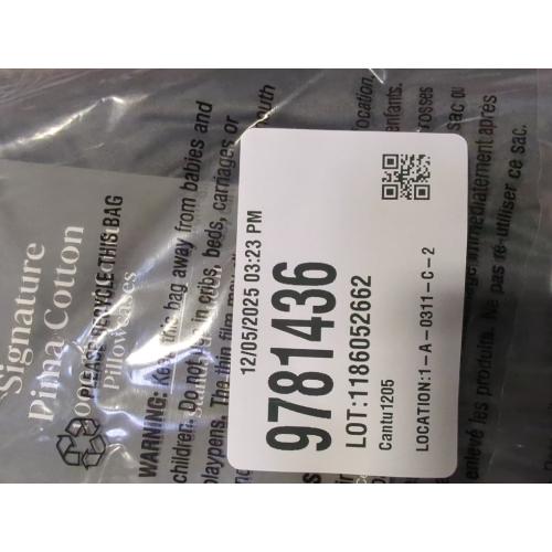 Threadery Signature Pima Cotton 1000 Thread Count Pillowcases Standard/Queen Dark Grey