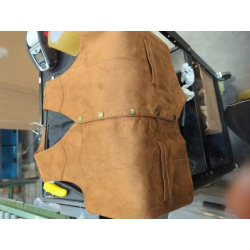 Size/m  color brown Men's V-Neck Suede Leather Vest Casual Western Cowboy Waistcoat