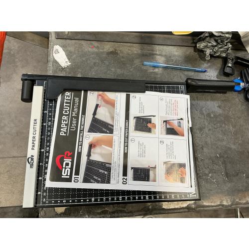 ISDIR 12-Inch Guillotine Paper Cutter, 12 Sheet Capacity, Blade Lock & Magnetic Guide, Heavy-Duty Metal Base for Precision Cutting of Cardstock, Photos, and Crafts - Ideal for Home & Office