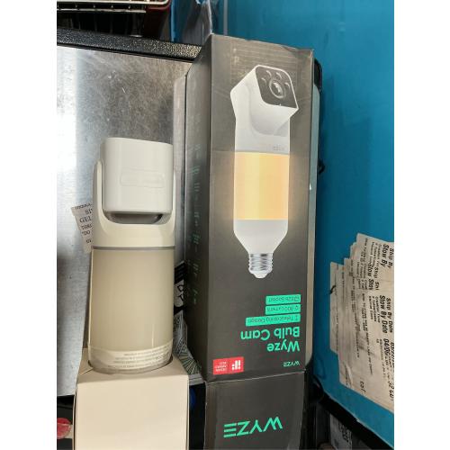 WYZE Bulb Cam Security Camera, 2K HD Outdoor Light Bulb Camera, Color Night Vision, Dimmable LED Bulb, Motion Detection, Siren Alarm, Works w/Alexa/Google Assistant. Free Expert Support
