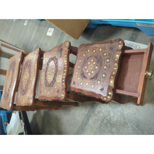 Taksha Decors Nesting Table | Set of 4 Seating stools | Stool | Side Table | Coffee Table |