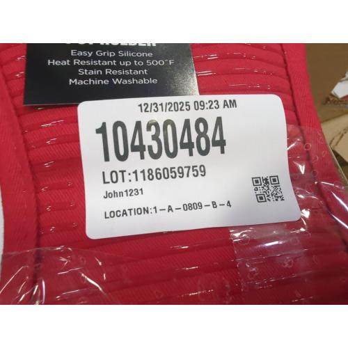 Set of 2 All-Clad Premium Pot Holder & Heating Pad,  Heat Resistant to 500 Degrees, 100% Cotton  for Kitchen and Barbeque, Chili Red