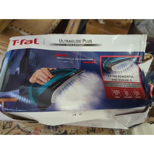T-Fal Ultraglide Steam Iron for Clothes Durilium Soleplate, Precision Tip, Anti-Drip, Auto-Off 1800 Watts Ironing, Steaming FV5841U0