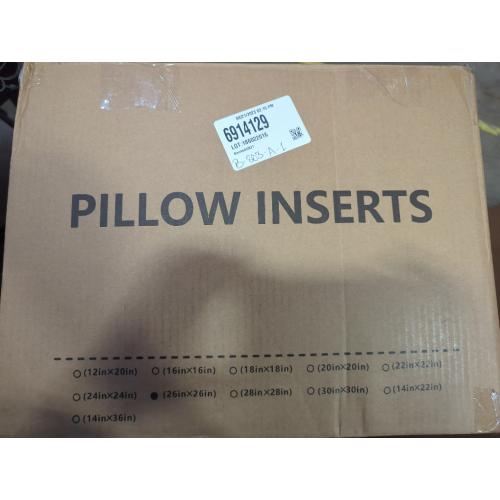 26 x 26 (Pack of 2, White) Euro Pillow Inserts, Down Feather Pillow Stuffer, Premium White Pillows for Bed, Couch, and Cushion