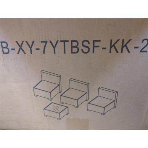 Silver And Black Wire 4pc Set Outdoor Furniture With Glass Table
