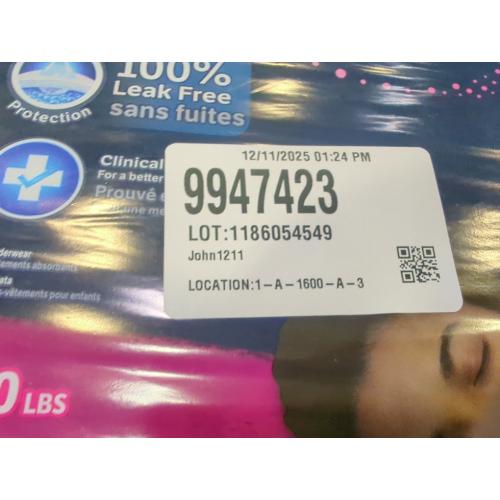 Size XL GoodNites Girls Youth Pants Huge Size XL - 63ct