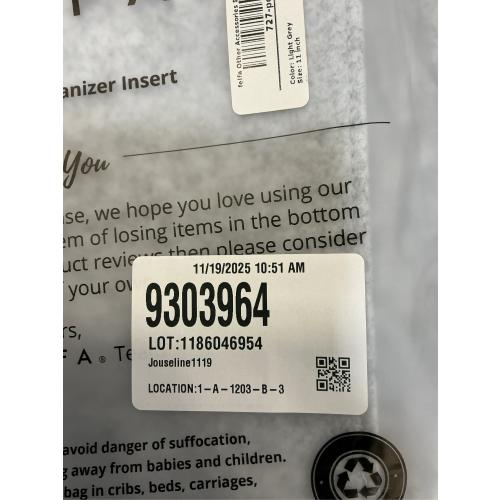 11 inch Soft Grey Felt Tote Organizer Insert for Purses, Backpacks, and Tall Totes