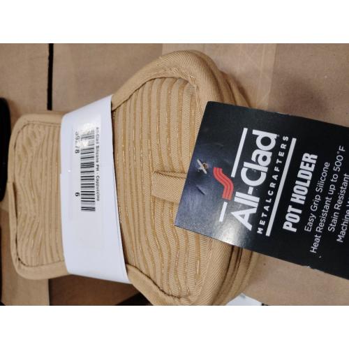 All-Clad Premium Pot Holder & Hot Pad: Heat Resistant to 500 Degrees - 100% Cotton, 10x6.25 Hot Pad for Kitchen and Barbeque, (6-Pack), Cappuccino