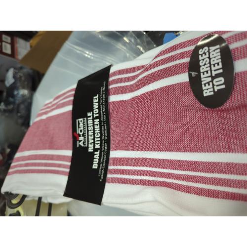 All-Clad Dual-Purpose Kitchen Towels: Highly Absorbent - 100% Cotton, 17x30 Dish Towels for Cleaning & Drying Dishes & Glassware, 3-Pack, Chili