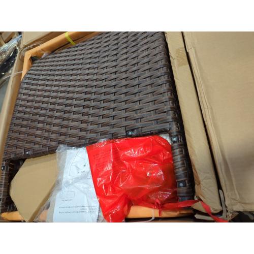 Set of 2 Wicker Chairs Brown and Beige