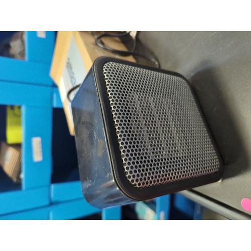 Amazon Basics Ceramic Space Heater, Mini Heater for Office Desk, Portable Tent Heater (Indoor Use), 500 W, With Tip-Over Protection, Lightweight (1.4 LBS), Black, 5.87”D x 3.15”W x 5.95”H