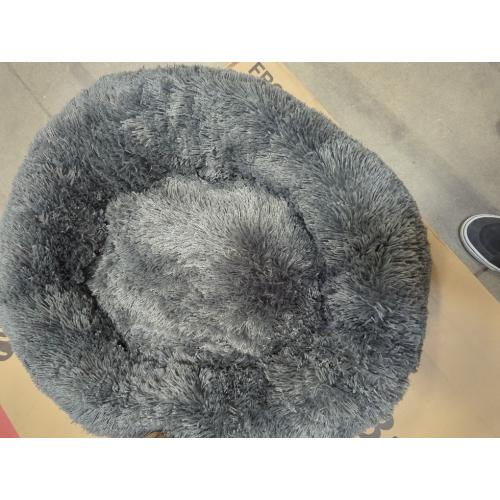 Calming Dog Bed for Small Dogs - Donut Washable Small Pet Bed,  Anti-Slip Round Fluffy Plush Faux Fur  Cat Bed, Fits up to 25 lbs Pets, Dark Grey