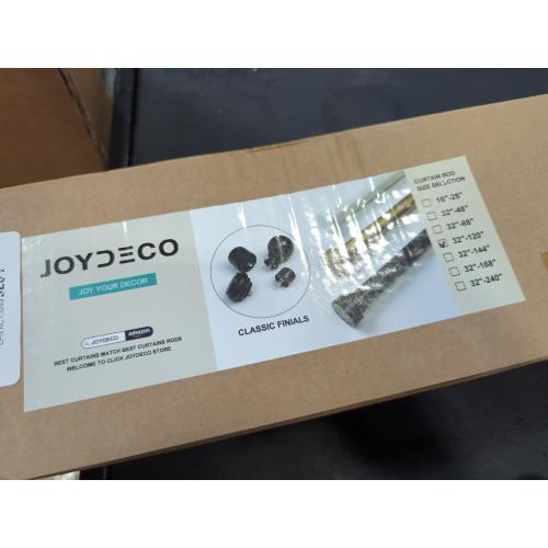 32-120 Black Joydeco Black Curtain Rods for Windows - Adjustable Curtain Rods for Windows 16 to 120 inches, 1 inch Diameter Heavy Duty Decorative Window Single Rod Set with Aluminium Finials