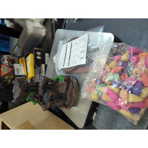 SPACEKEEPER Incense Burner, Backflow Incense Holder 2 Sides Waterfall Incense Burnier with 120 Backflow Incense Cones, 30 Incense Sticks, Aromatcherapy Ornamen for Home