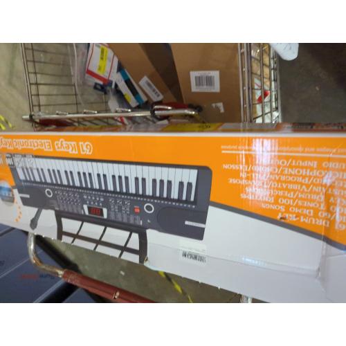 61 Key Keyboard Piano, Portable Electronic Keyboard Piano for Beginners with Speakers, Microphone, Sheet Music Stand, 100 Voices, 100 Rhythms, Digital Music Keyboard Built-In Speakers