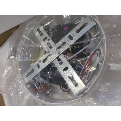 VOLISUN Fandelier Ceiling Fans with Lights and Remote, 15.7in Low Profile Ceiling Fan Flush Mount, 3000K-6500K Dimmable Bladeless LED Fan Light, White Modern Ceiling Fans with Lights for Bedroom