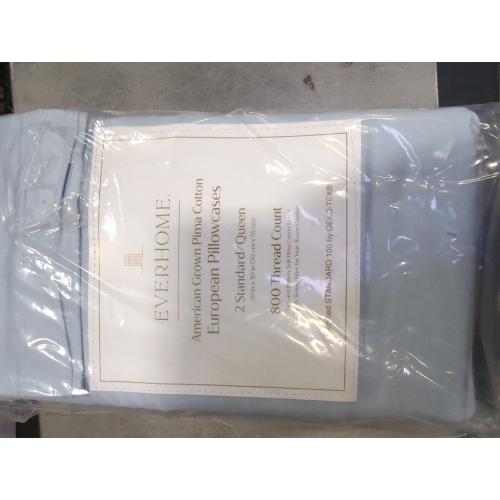 Everhome PimaCott Sateen 800-Thread-Count 2 Standard/Queen Pillowcases in Skyway