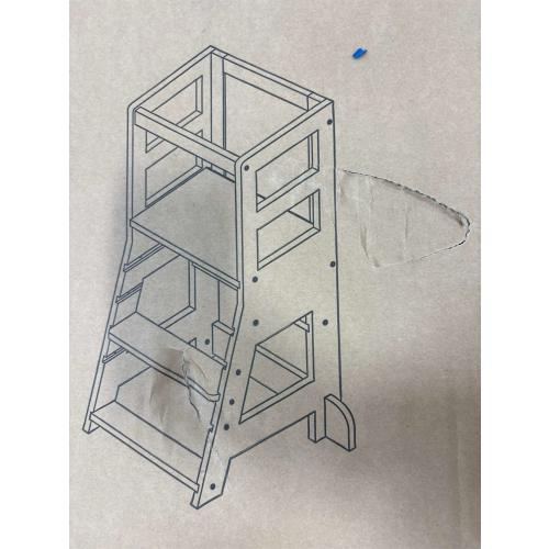 Kids Kitchen Step Stool, Toddler Standing Tower for Kitchen, Step Stool for Kid's Adjustable Height Learning Stool, Removable Anti Drop Safety Rail Stool for Bedroom, Bathroom, White