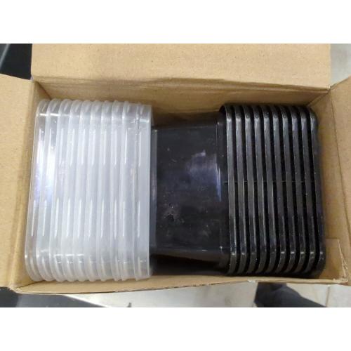 Hushee 10 Pack 17 oz Small Meal Prep Containers with 3 Compartments Snack Containers with Lid Disposable Plastic Bento Box Travel Lunch Food Boxes Stackable for Office Picnic (Black)