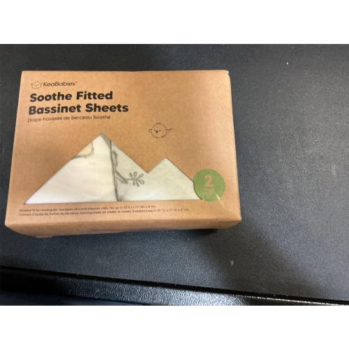 2-Pack Organic Bassinet Sheets for Girls, Boys - 100% Cotton Bassinet Mattress Sheets Compatible with Halo Bassinest Swivel Sleeper, Graco, Baby Delight, Chicco, Unisex Fitted Bassinet Sheets (Elly)