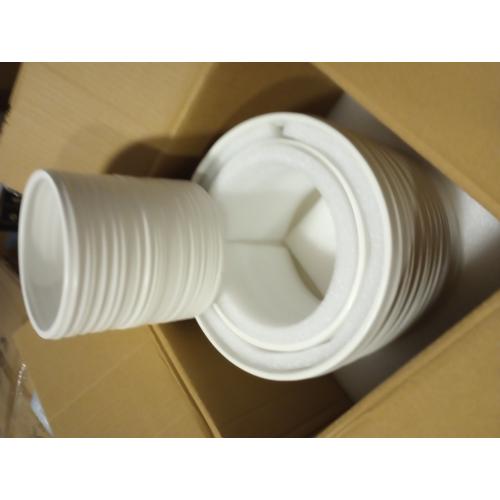 Ceramic Plant Pots, 6/8/10 Inch Ceramic Planter with Drainage Hole and Mesh Pad, White Outdoor Planter Pots with Stripes for Home Office Garden Patio, Set of 3