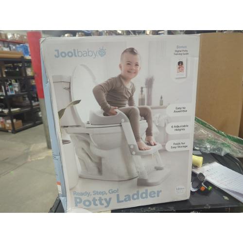 Jool Baby Potty Training Seat with 2 Step Ladder for Toddlers - Splash Guard, Adjustable Height (Gray)