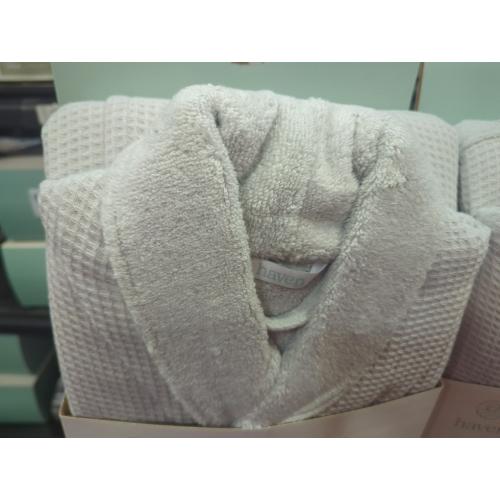 Size Large / X large Color Grey Haven Waffle Large/X-Large Organic Cotton Robe in Lunar Rock