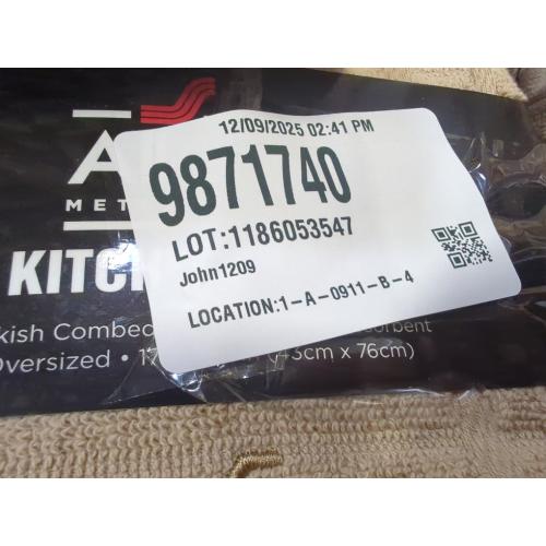 Size 17x30 Color beige All-Clad Solid Kitchen Towel: Highly Absorbent, Super Soft Long Lasting - 100% Cotton, 17x30 Tea Towel for Cleaning & Drying Dishes, Pans, Glassware, or Countertops,  Cappuccino