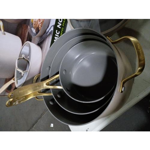 GreenPan Jewel Pro 11-Piece Cookware Set Hard Anodized Nonstick Taupe - CLEAN