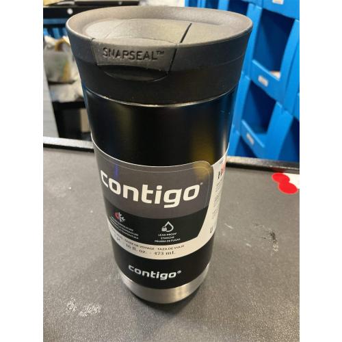 Contigo Byron Vacuum-Insulated Stainless Steel Travel Mug with Leak-Proof Lid Reusable Coffee Mug or Water Bottle BPA-Free 16oz Licorice Keeps Beverages Hot for 6 Hours or Cold for 12 Hours