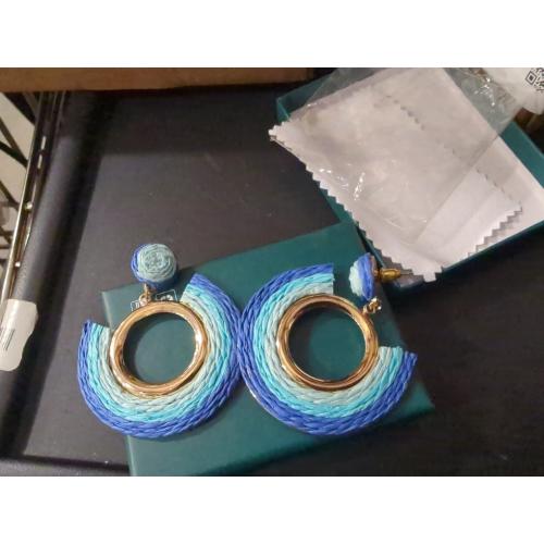 REELMAR Colorful Rattan Dangle Earrings Women Boho Raffia Woven Drop Earrings Statement Handmade Rainbow Earrings Bohemian Summer Beach Jewelry