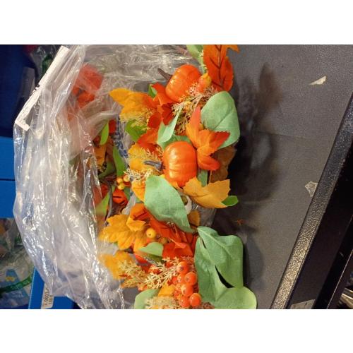 LIFKOME 5 pack Harvest Wreath with Simulated Berries Pumpkins and Maple Leaves Autumn Door Wall Hanging Decoration for Festive Tabletop Adornment and Seasonal Home Decor