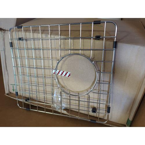 2 Pack Sink Protectors for Kitchen Sink, 14.37'' x 12.5'' Stainless Steel Grate With Rear Drain Hole