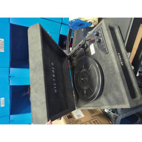 Victrola Parker – 3-Speed Bluetooth Suitcase Turntable with Built-In Stereo Speakers, Aux-In, RCA & Headphone Jack, Wireless Music Streaming (Black)