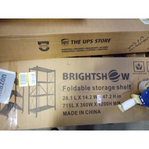 Storage Shelves, Closet Organizers and Storage 4-Shelf Foldable Metal Shelving Units 28 W x 14 D x 50 H for Garage Kitchen Bakers, Collapsible Organizer Rack, Heavy Duty on Wheels (4 -Shelf)