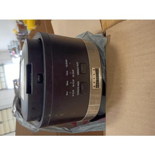 BELLAS PRO Series 12-Cup Programmable Coffee Maker, Stainless Steel and Black, Digital Display, Brew Later Function