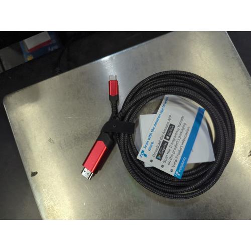 JSAUX USB C to HDMI Cable 10ft/3M (4K@60Hz), USB 3.1 Type C to HDMI 2.0 Cord, HDR, HDCP 2.2 Compatible with iPhone 16/16 Plus/16 Pro/16 Pro Max, Galaxy S24 S23 S22, iPad Pro -Red